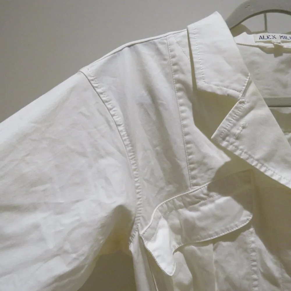 ALEX MILL Expedition Romper Jumpsuit in White Ecru Minimalist Quiet Luxury Sz S - Picture 7 of 15